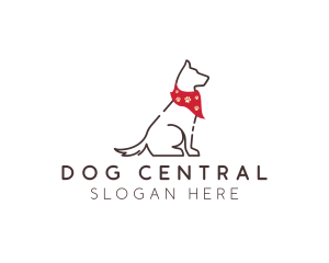 Dog Scarf Grooming logo design