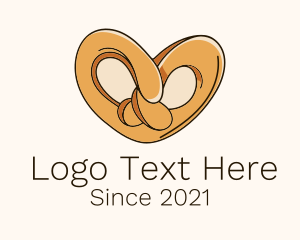Heart - Heart Pretzel Knot logo design