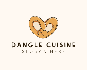 Heart Pretzel Knot logo design