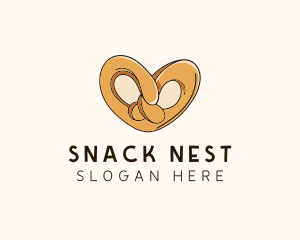 Heart Pretzel Knot logo design