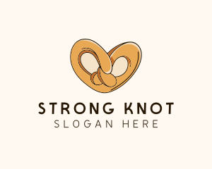 Heart Pretzel Knot logo design