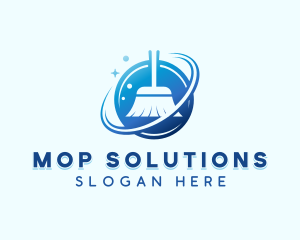 Janitorial Mop Cleaning logo design