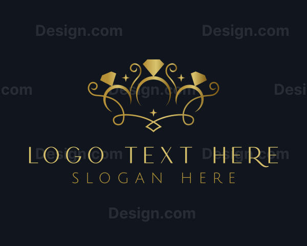 Golden Ring Crown Jewelry Logo