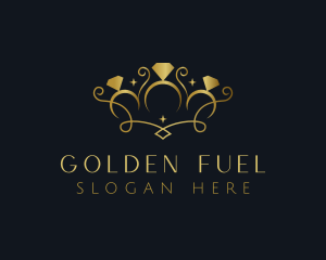 Golden Ring Crown Jewelry logo design