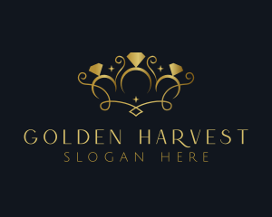 Golden Ring Crown Jewelry logo design