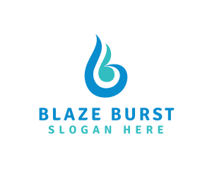 Blue Flame B logo design