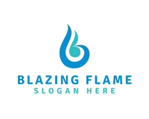 Blue Flame B logo design