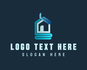 Blue Abstract House logo