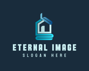 Blue Abstract House logo design