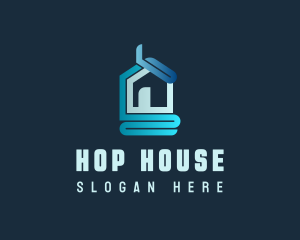 Blue Abstract House logo design