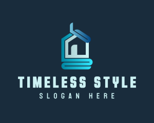 Blue Abstract House logo design