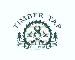 Lumberjack Woodwork Tools logo design