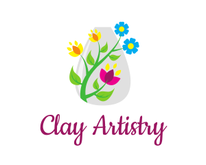 Decorative Flower Vase logo design