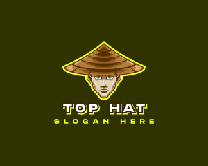 Asian Farmer Hat logo design