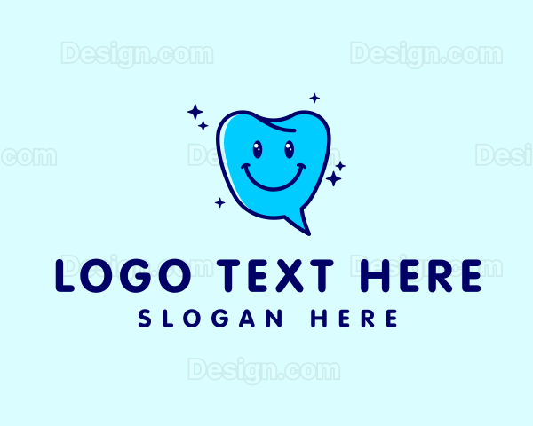 Dental Tooth Chat Bubble Logo