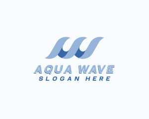 Wave Surfing Letter W logo