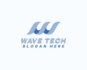 Wave Surfing Letter W logo design