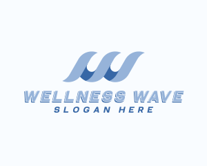 Wave Surfing Letter W logo design