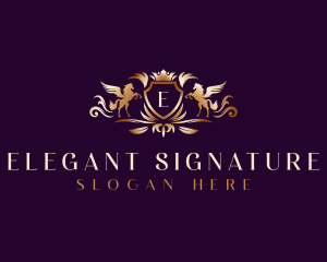 Pegasus Elegant Crest logo design