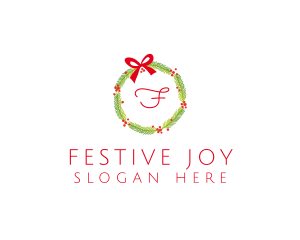 Christmas Ribbon Wreath logo