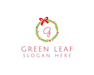 Christmas Ribbon Wreath logo