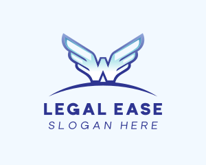 Blue Wings Letter W Logo