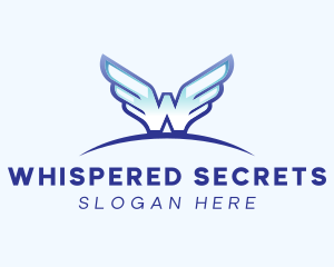 Blue Wings Letter W logo design