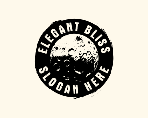 Grunge Moon Badge Logo