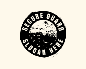Grunge Moon Badge Logo