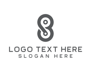Modern Tech Number 8 logo design