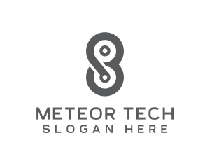 Modern Tech Number 8 logo design