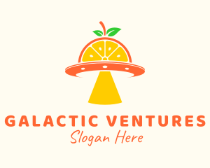 Orange Pulp Spaceship logo design