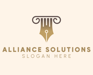 Pen Legal Pillar logo design