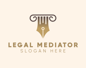 Pen Legal Pillar logo design