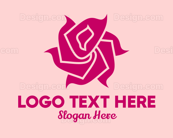 Pink Rose Petals Logo