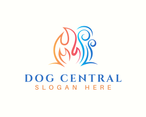 Heating Cooling Ventilation logo design