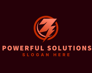 Electric Thunderbolt Power logo design