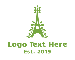Green Leafy Eiffel Tower logo