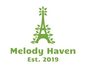 Green Leafy Eiffel Tower logo