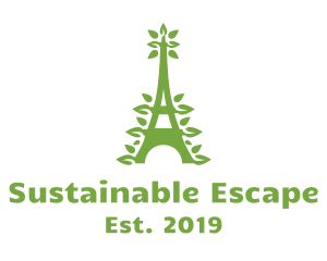 Green Leafy Eiffel Tower logo