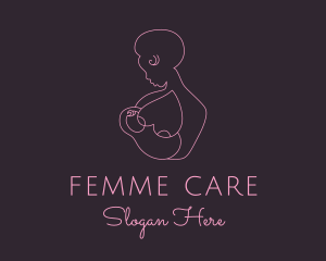 Pink Woman Breastfeeding logo