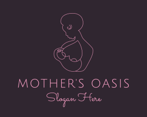 Pink Woman Breastfeeding logo