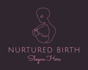 Pink Woman Breastfeeding logo