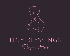 Pink Woman Breastfeeding logo design