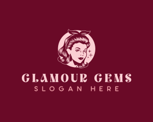 Retro Woman Beauty logo design