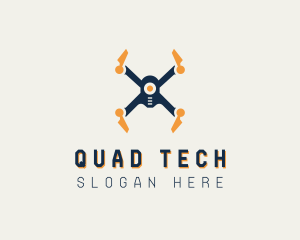 Aerial Drone Quadrotor logo design