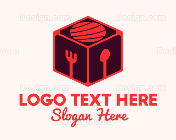 Sushi Restaurant Cube Logo