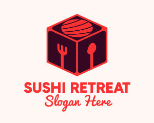 Sushi Restaurant Cube logo design