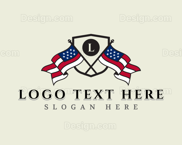 Patriotic Veteran Flag Logo