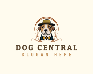 Dog Hat Bow Tie logo design